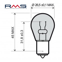 Bec RMS 246510205 12V 21W , BA15S portocaliu Bec RMS 246510205 12V 21W , BA15S portocaliu