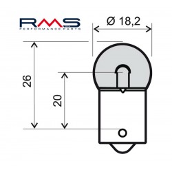 Bec RMS 246510225 12V 5W, R5W BA15S Alb Bec RMS 246510225 12V 5W, R5W BA15S Alb