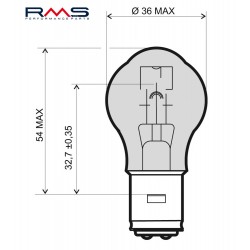 Lamp RMS 246510315 BA20D 12V 35/35W