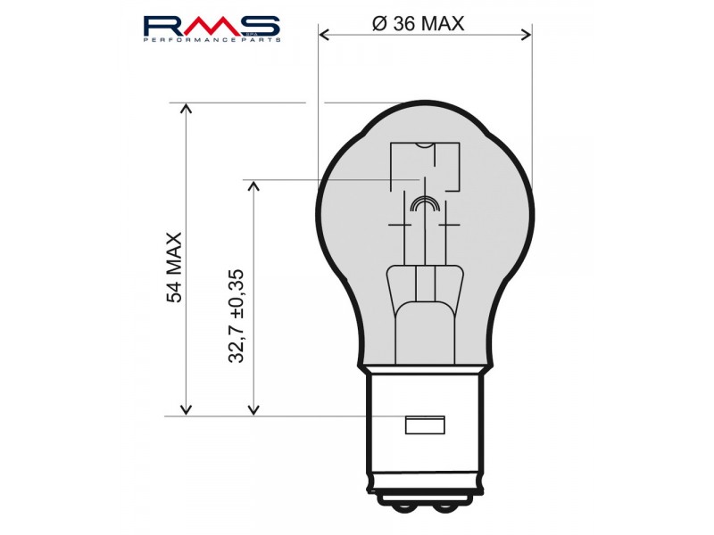 Lamp RMS 246510315 BA20D 12V 35/35W Lamp RMS 246510315 BA20D 12V 35/35W
