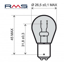 Lamp RMS 246510375 BAY15D 12V 21/5W Lamp RMS 246510375 BAY15D 12V 21/5W