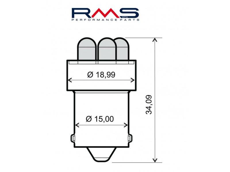 Bec RMS 246510505 12V 5 Led, BA15S G18 white (2 pcs)