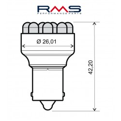 Bec RMS 246510510 12V 12 Led, BA15S S25 Albastru Bec RMS 246510510 12V 12 Led, BA15S S25 Albastru