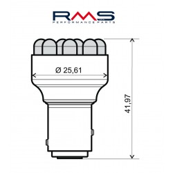 Bec RMS 246510542 12V 12 Led, BAY15D Rosu Bec RMS 246510542 12V 12 Led, BAY15D Rosu