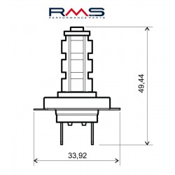 Bec RMS 246510610 12V 14 Led, H7 Albastru Bec RMS 246510610 12V 14 Led, H7 Albastru