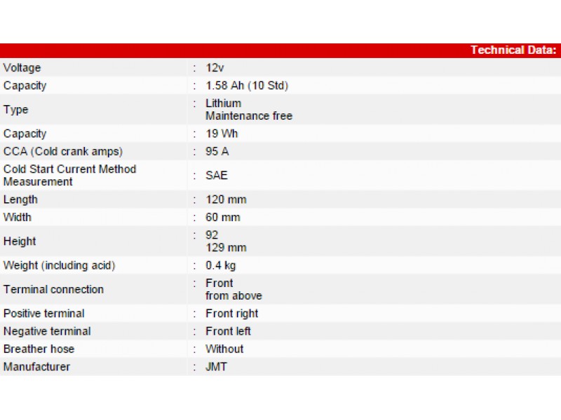 Baterie Lithium-ion JMT YB5L-FP