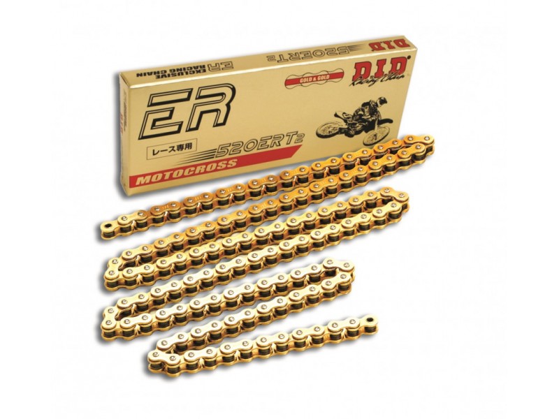 Lant de curse pentru motocross D.I.D Chain 520ER-T3 SDH 1920 zale Gold/Gold