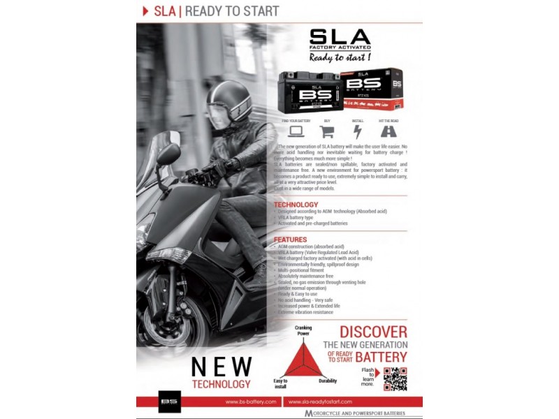 Baterie activata din fabrica BS-BATTERY BB4L-B (FA) (YB4L-B (FA)) SLA