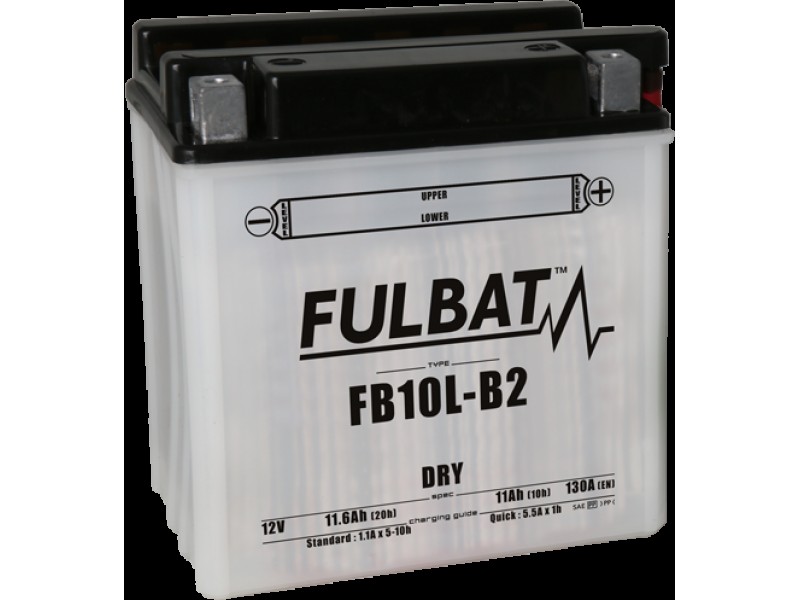 Baterie conventionala FULBAT FB10L-B2  (YB10L-B2) include electrolit
