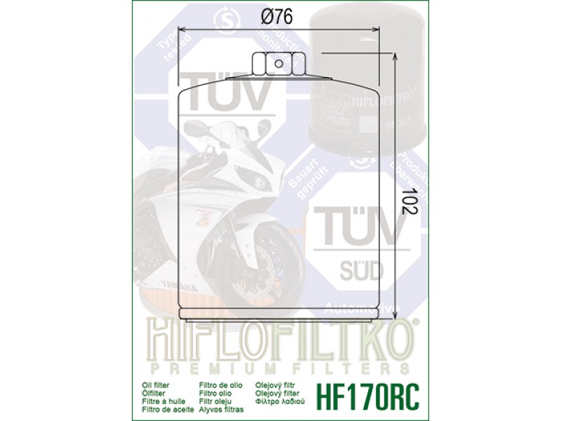 Filtru de ulei HIFLOFILTRO HF170BRC Race Negru Filtru de ulei HIFLOFILTRO HF170BRC Race Negru