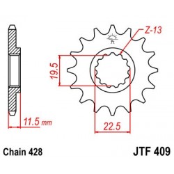 Pinion fata JT JTF 409-15 15T, 428 Pinion fata JT JTF 409-15 15T, 428