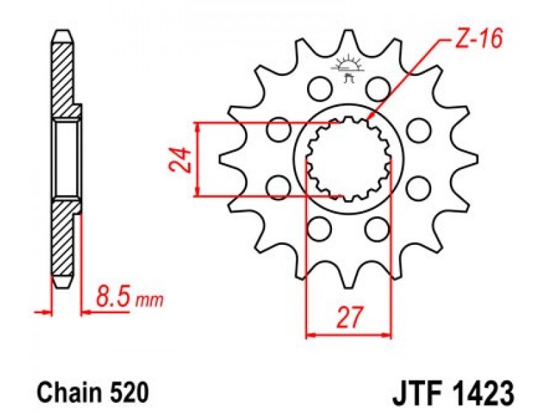 Pinion fata JT JTF 1423-15 15T, 520 Pinion fata JT JTF 1423-15 15T, 520