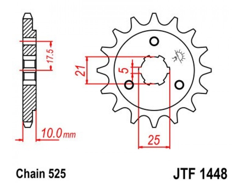 Pinion fata JT JTF 1448-13 13T, 525 Pinion fata JT JTF 1448-13 13T, 525