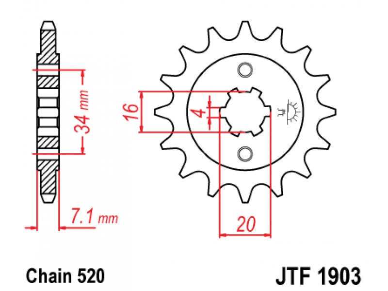Pinion fata JT JTF 1903-12 12T, 520