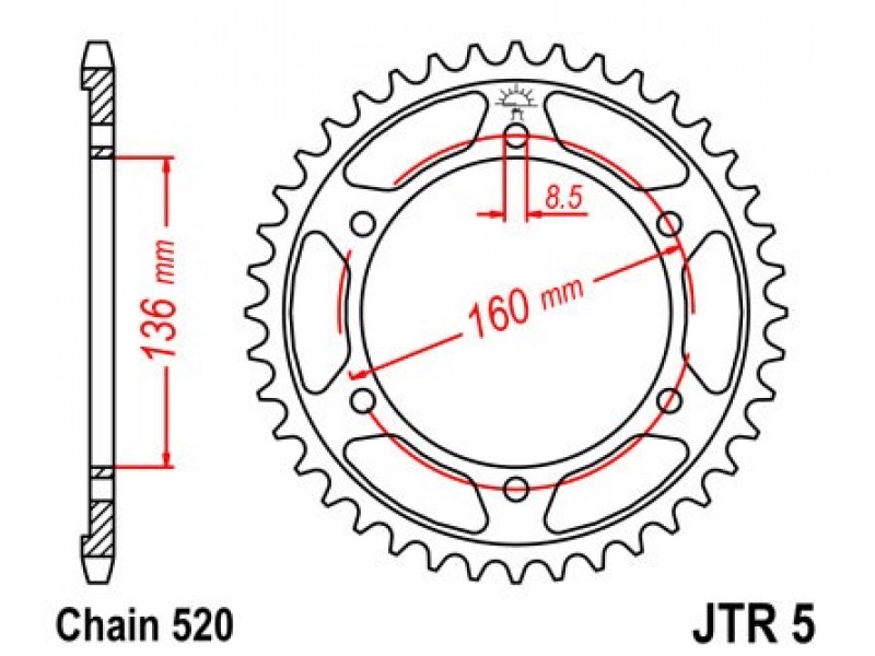 Foaie spate JT JTR 5-46 46T, 520 Foaie spate JT JTR 5-46 46T, 520