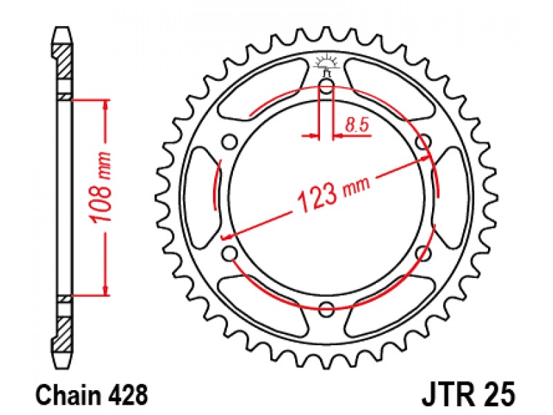 Foaie spate JT JTR 25-60 60T, 428 Foaie spate JT JTR 25-60 60T, 428