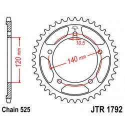 Foaie spate JT JTR 1792-40 40T, 525 Foaie spate JT JTR 1792-40 40T, 525