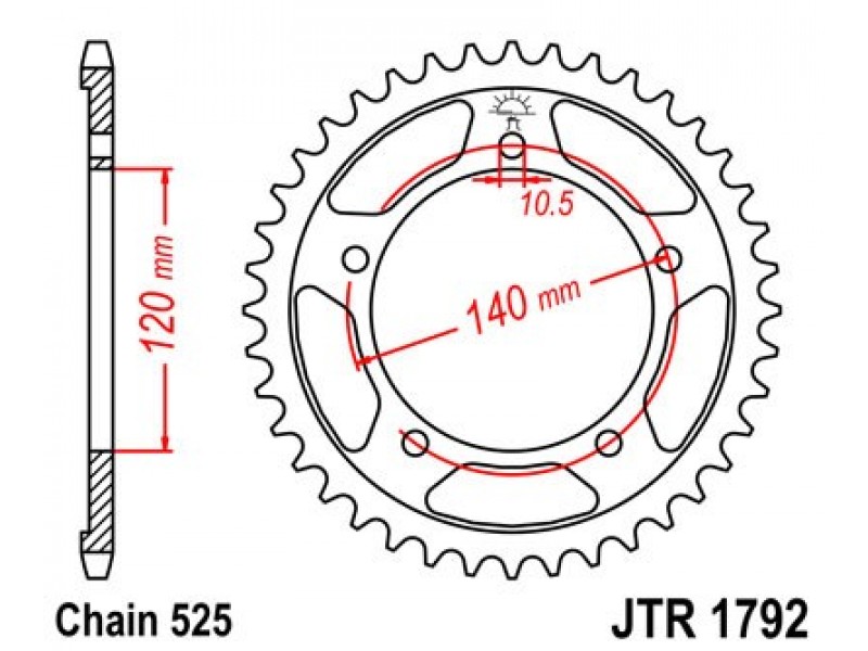 Foaie spate JT JTR 1792-40 40T, 525