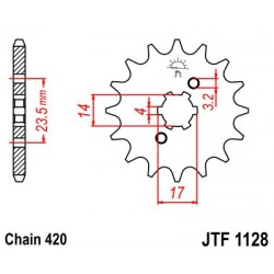 Pinion fata JT JTF 1128-13 13T, 420 Pinion fata JT JTF 1128-13 13T, 420