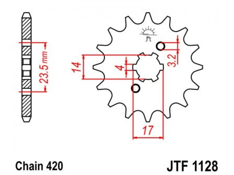 Pinion fata JT JTF 1128-13 13T, 420 Pinion fata JT JTF 1128-13 13T, 420