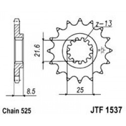 Pinion fata JT JTF 1537-17RB 17T, 525 rubber cushioned Pinion fata JT JTF 1537-17RB 17T, 525 rubber cushioned