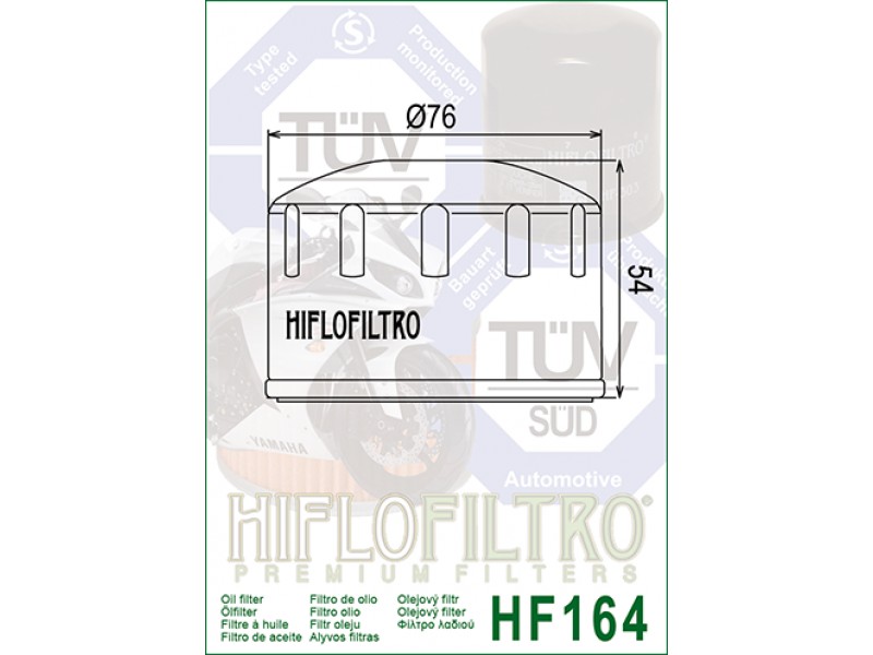 Filtru de ulei HIFLOFILTRO HF164 Filtru de ulei HIFLOFILTRO HF164