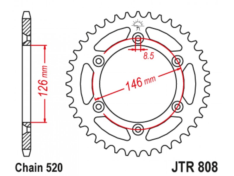 Foaie spate JT JTR 808-49 49T, 520 Foaie spate JT JTR 808-49 49T, 520