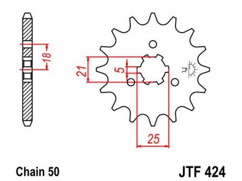 Pinion fata JT JTF 424-17 17T, 530 Pinion fata JT JTF 424-17 17T, 530