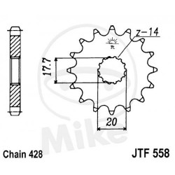 Pinion fata JT JTF 558-14 14T, 428 Pinion fata JT JTF 558-14 14T, 428