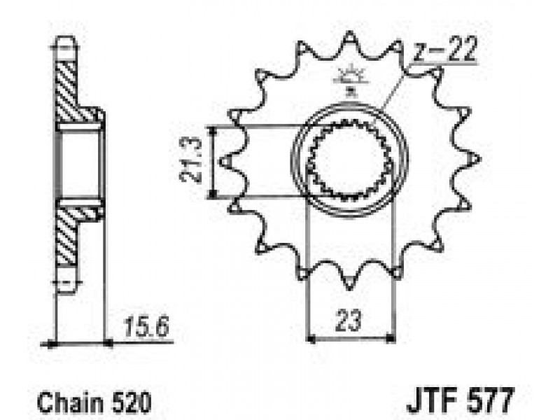 Pinion fata JT JTF 577-16 16T, 520 Pinion fata JT JTF 577-16 16T, 520
