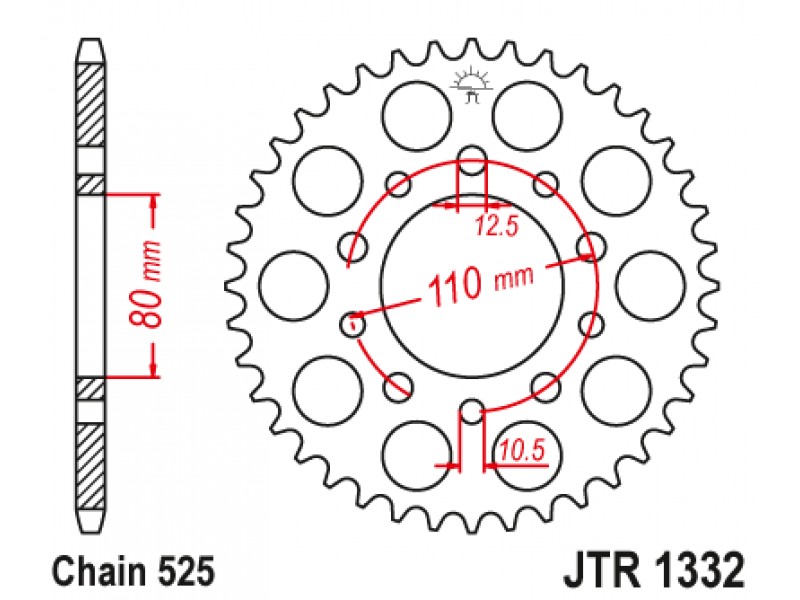Foaie spate JT JTR 1332-36 36T, 525