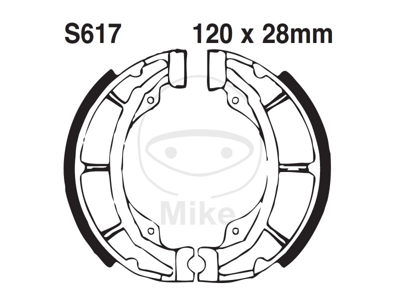Brake shoe set EBC S617G canelati nu contin arcurile Brake shoe set EBC S617G canelati nu contin arcurile