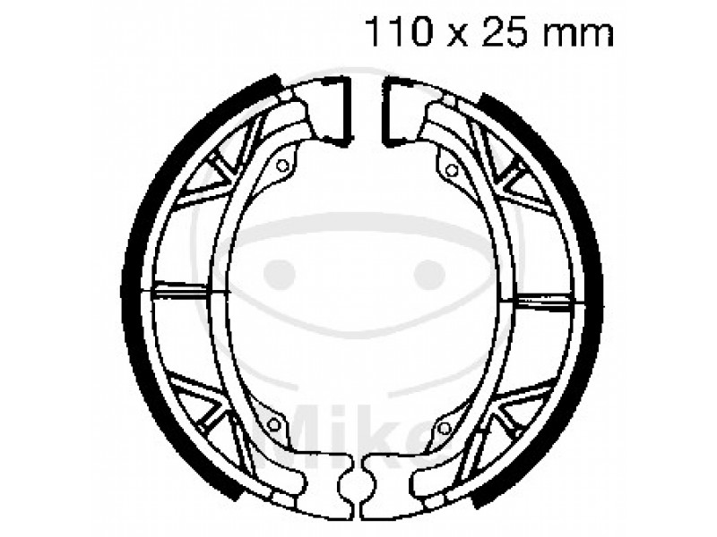 Brake shoe set EBC H303G canelati inclusiv arcurile Brake shoe set EBC H303G canelati inclusiv arcurile