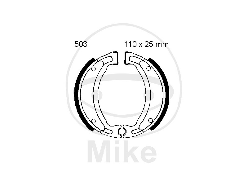 Brake shoe set EBC Y503G canelati inclusiv arcurile Brake shoe set EBC Y503G canelati inclusiv arcurile