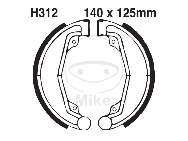 Brake shoe set EBC H312G canelati inclusiv arcurile