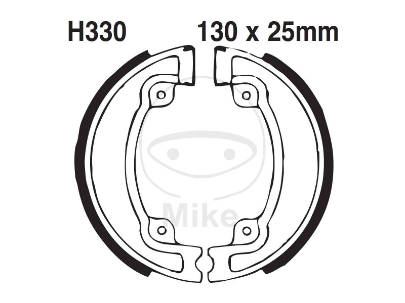 Brake shoe set EBC H330G canelati inclusiv arcurile