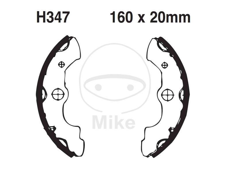 Brake shoe set EBC H347SG canelati inclusiv arcurile Brake shoe set EBC H347SG canelati inclusiv arcurile
