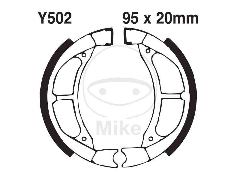 Brake shoe set EBC Y502G canelati inclusiv arcurile Brake shoe set EBC Y502G canelati inclusiv arcurile