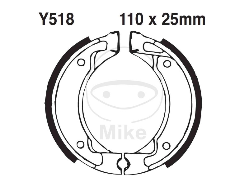Brake shoe set EBC Y518G canelati inclusiv arcurile Brake shoe set EBC Y518G canelati inclusiv arcurile