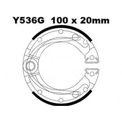 Brake shoe set EBC Y536G canelati inclusiv arcurile Brake shoe set EBC Y536G canelati inclusiv arcurile