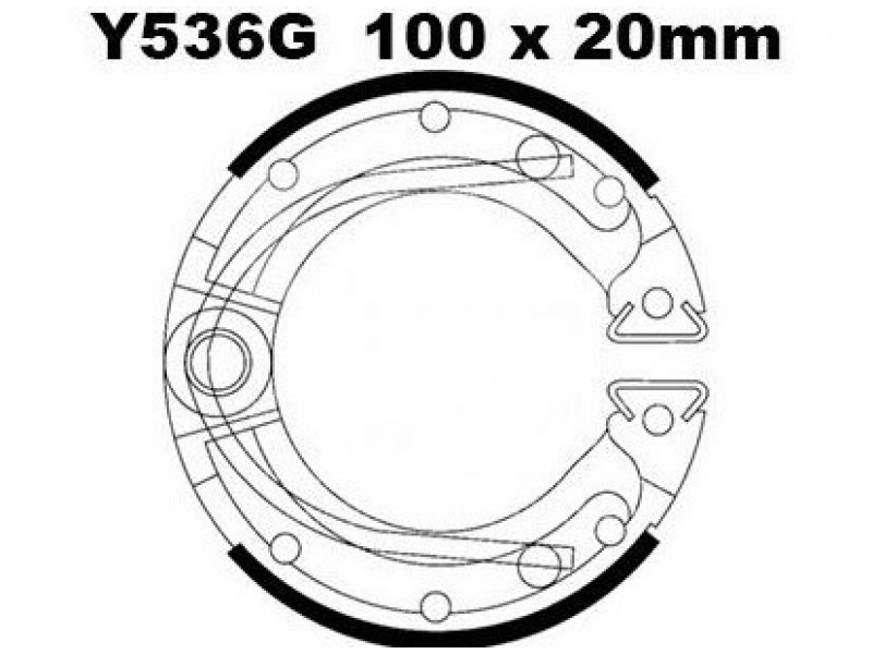 Brake shoe set EBC Y536G canelati inclusiv arcurile