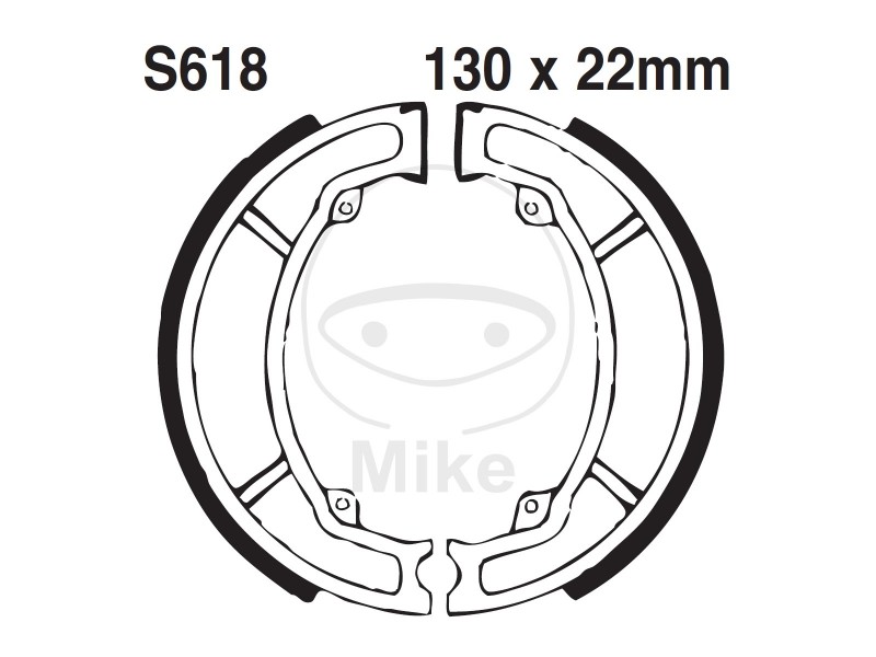 Brake shoe set EBC S618G canelati inclusiv arcurile Brake shoe set EBC S618G canelati inclusiv arcurile
