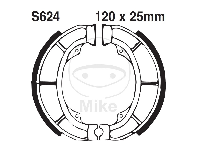 Brake shoe set EBC S624G canelati inclusiv arcurile