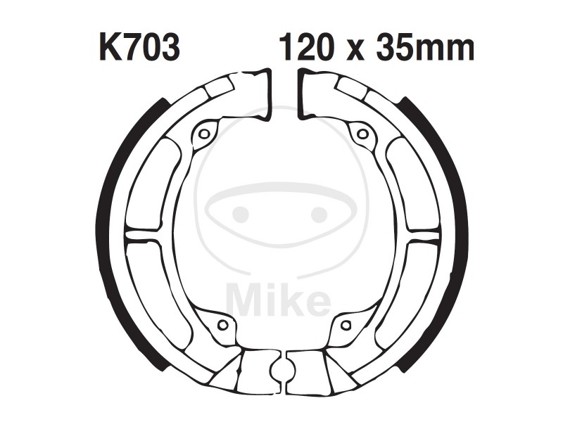 Brake shoe set EBC K703G canelati inclusiv arcurile