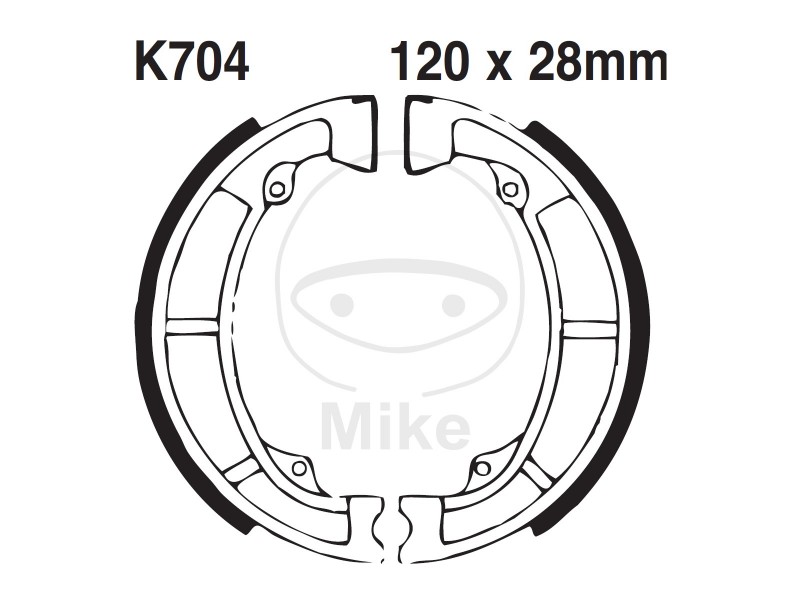 Brake shoe set EBC K704G canelati inclusiv arcurile