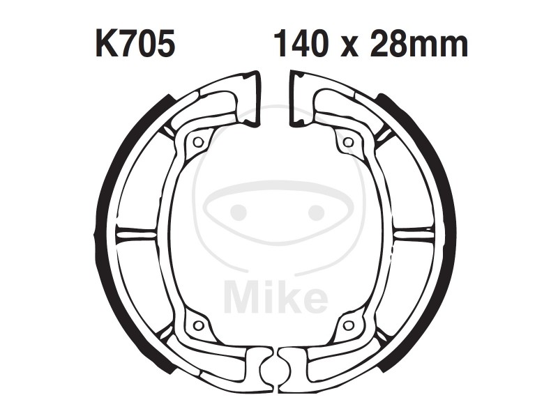 Brake shoe set EBC K705G canelati inclusiv arcurile