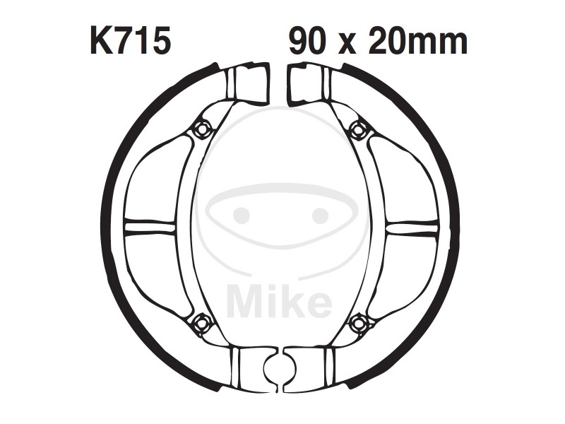 Brake shoe set EBC K715G canelati inclusiv arcurile