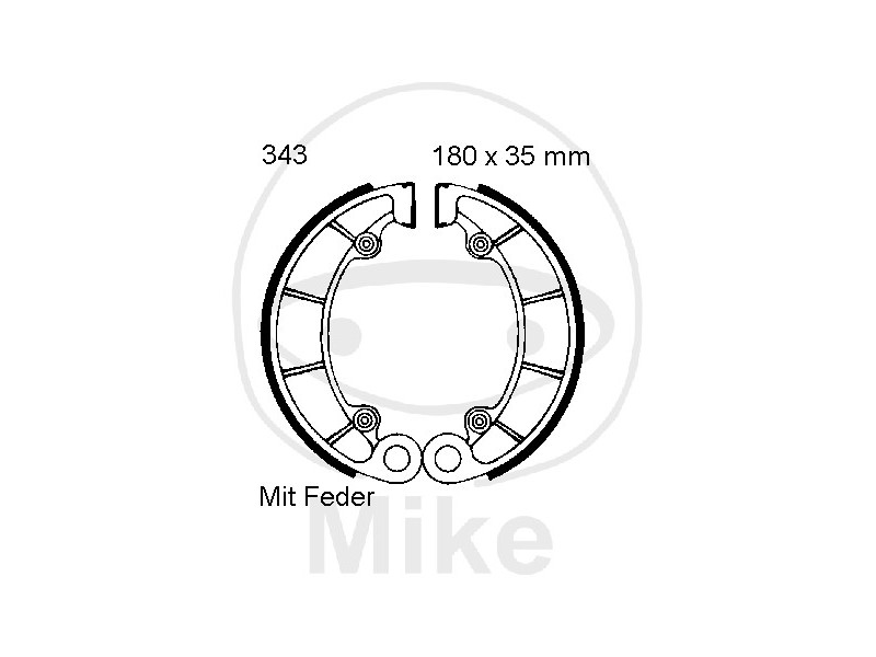 Brake shoe set EBC H343 inclusiv arcurile