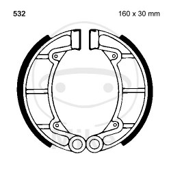 Brake shoe set EBC Y532 inclusiv arcurile Brake shoe set EBC Y532 inclusiv arcurile