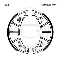 Brake shoe set EBC Y533 inclusiv arcurile Brake shoe set EBC Y533 inclusiv arcurile